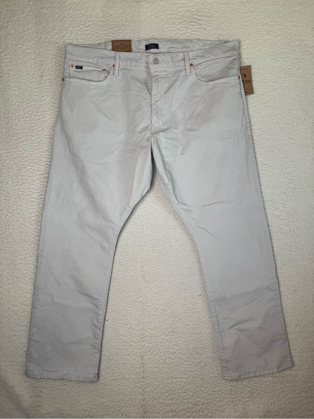 Polo Ralph Lauren The Varick Slim Straight Zip Fly Jeans Men's Size 42x30 Beige